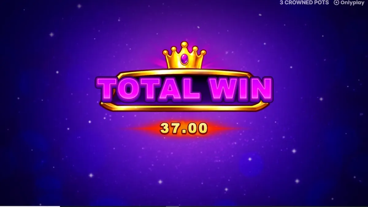 Giao diện trò chơi slot 3 Crowned Pots với các hũ vàng và biểu tượng trái cây rực rỡ